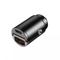 купить Зарядное устройство для автомобиля Helmet HMTCCDP30WBK Dual Port PD+USB 30W Smart Series, Black в Кишинёве 