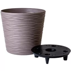 cumpără Ghiveci pentru flori Aleana 115086 cu insertie Fiujin d12x11 cm, cappuccino în Chișinău 