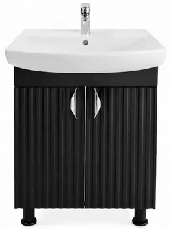 cumpără Dulap pentru lavoar Mashtab 12467 Aqua (CL) cu 2 uși 600x370x850 Negru mat în Chișinău 