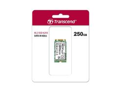 .M.2 SATA SSD  250GB Transcend "TS250GMTS425S" [42mm, R/W:500/330MB/s, 40K/75K IOPS, 90 TBW, 3D TLC]