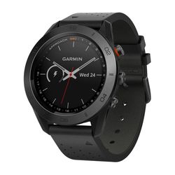 купить Смарт часы Garmin Approach S60, Premium - Black Ceramic Bezel with Black Leather Band в Кишинёве 