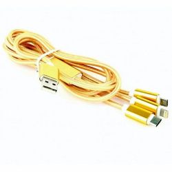 Cable  3-in-1 MicroUSB/Lightning/Type-C - AM, 1.0 m, GOLD, Cablexpert, CC-USB2-AM31-1M-G