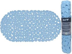 Коврик для ванны 39X99cm овал MSV Galets, голубой, PVC