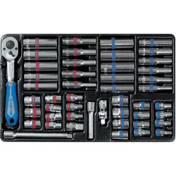 cumpără Set de unelte de mână King Tony 9-2548CR Set chei tubulare 1/4" inch/metru, 6 laturi, accesorii, 48 buc. în Chișinău 