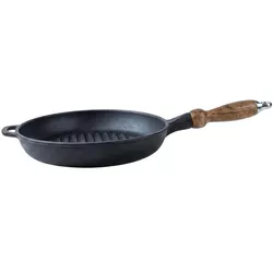 cumpără Tigaie Davr Metall Tigaie din fonta cu miiner din lemn 240x40 (C244) în Chișinău 