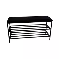 cumpără Raft pentru încălțăminte Nex Home Pantofar 3 nivele, metal, max.150kg, 100x32x52cm, 12 Negru în Chișinău 
