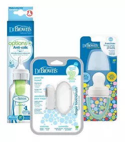 купить Поильник Dr. Brown's 8586020673896 Set biberon+suzeta+periuta de dinti pe deget в Кишинёве 