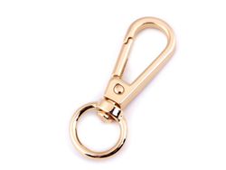 Metal swivel eye snap hook, 12 mm / gold