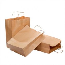Бумажные крафт пакеты с кручеными ручками 27*12*35