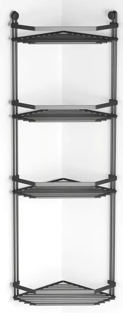 купить Полка для ванной Teknotel ES059n Raft 4 niveluri 20x27x76cm, metal negru в Кишинёве 