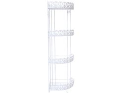 Raft de colt cu 4 nivele 25X25X87cm, alba, metal