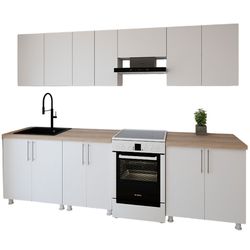 cumpără Mobilă pentru bucatarie Smartex (30031) K1 280cm Alb în Chișinău 