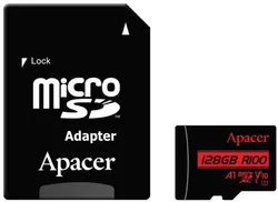 купить Флеш карта памяти SD Apacer AP128GMCSX10UB-R microSDXC 128GB w/1 Adapter RP в Кишинёве 