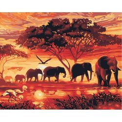 купить Картина по номерам Richi (07633) Mozaic cu diamante Africa 40x50 в Кишинёве 