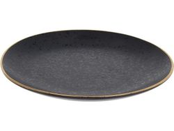 Тарелка десертная 20cm Golden Rim черная, керамика