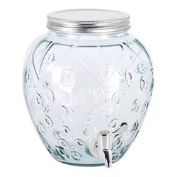 cumpără Container alimentare Excellent Houseware 32316 Банка стеклянная с краном Клубника 4.5l, D20x23cm în Chișinău 