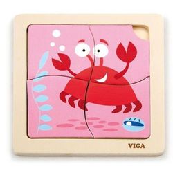 купить Головоломка Viga 50146 Mini-puzzle din lemn Crab в Кишинёве 