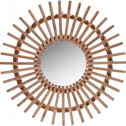 купить Зеркало H&S 50608 de perete D50cm Razele soarelui, lemn, natural в Кишинёве 