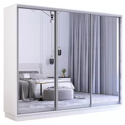 купить Шкаф Mobildor-Lux Fox uși glisante din oglinzi (260x60x210H cm) Alb в Кишинёве 