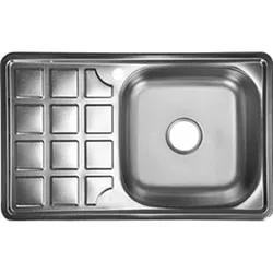 cumpără Chiuvetă bucătărie Rubano 27415 incastrabila 780x480x180mm (dreapta), inox, periat-0,8mm în Chișinău 