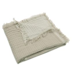 cumpără Set de perne si plapume Jollein 521-557-68014 Paturica Fringe Olive Green/Ivory GOTS, 120x120cm în Chișinău 