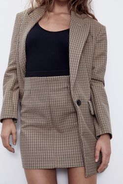 Юбка ZARA Коричнево-бежевый 4432/155/704