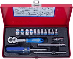 cumpără Set de unelte de mână King Tony 2516MR набор 1/4" торцевых головок 6 гран., принадлежностей, 16 предм în Chișinău 