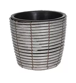 cumpără Ghiveci pentru flori H&S 50621.3 Ghiveci pentru flori Cercuri, H23cm, gri în Chișinău 