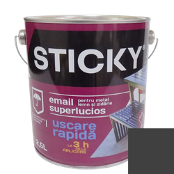 STICKY Эмаль Быстросохнущая Темно-Серая 2,5 л