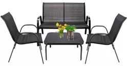 cumpără Mobilier pentru grădină Jumi OM-967984 Mobilier de gradina FIESTA, masă, canapea, 2 fotolii, Negru în Chișinău 