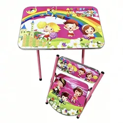 cumpără Set de mobilier pentru copii Richi (978125) Masa cu scaun Alfabet, roz, 60x40cm în Chișinău 