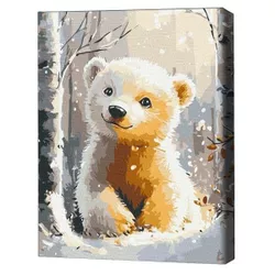 купить Картина по номерам BrushMe RBS1021FC 30x40cm (fără cutie) Urs polar drăguț в Кишинёве 
