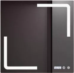 купить Зеркало для ванной Bayro Edge 600x600 LED touch c подогрев, часы, термометр в Кишинёве 