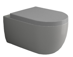 Vas veceu suspendat V Tondo WC Grey Mat cu capac soft close