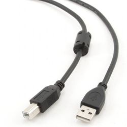 Cable USB, AM/BM,  4.5 m, USB2.0  Premium quality with ferrite core, Cablexpert, CCF-USB2-AMBM-15
