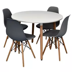 купить Комплект стол и стулья Evelin di Costacurta стол DT-402-1WO + 4 стула LC-021 Grey в Кишинёве 