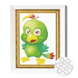 купить Картина по номерам Art Gallery JS20835 Mozaic cu diamante 20x30cm Papagal verde в Кишинёве 