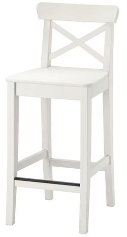 купить Барный стул Ikea Ingolf cu spatar 63cm (Alb) в Кишинёве 