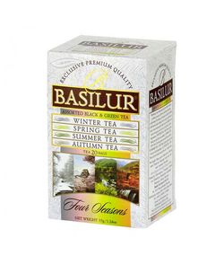 Ceai negru și verde în asortiment  Basilur Four Seasons  ASSORTED, Foil Env  (12*1,5g, 13*2g)