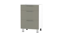 Kitchen lower cabinet with 3 boxes with shock absorber, 600 mm