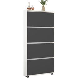купить Полка для обуви Mobildor-Lux Leo Slim 100x16x164H cm White/Anthracite в Кишинёве 