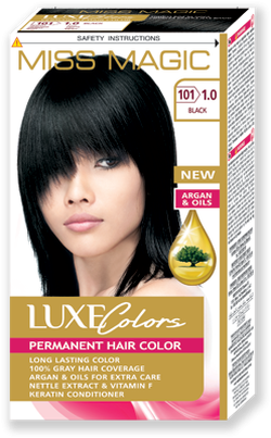 Краска для волос, SOLVEX Miss Magic Luxe Colors, 108 мл., 101 (1.0) - Чёрный