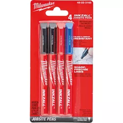 cumpără Instrument de marcare Milwaukee 48223165 Set de pixuri INKZALL Fine Tip Pens (set 4 buc) în Chișinău 