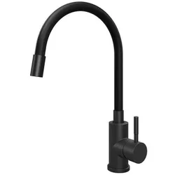купить Смеситель кухонный Helika-AquaSanita 5543-MB FLEXA Black Matte в Кишинёве 