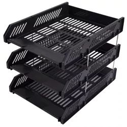 cumpără Suport pentru documente Deli DLE9209-02 Set 3 tavite suprapozabile Simpli, negru în Chișinău 