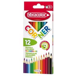 Creioane color Fibracolor Corner 12 culori