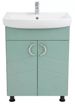 cumpără Dulap pentru lavoar Mashtab 12465 Alpin (CL) cu 2 uși 600x370x850 Turcoaz mat-Antracit în Chișinău 