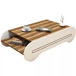 cumpără Măsuţă cafea Trendy Cool, Nuc, Alb 120x30x63cm în Chișinău 