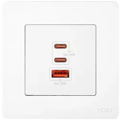 купить Зарядное устройство сетевое Moes TK-SR-EU-2C1A-65-WH-MS, White в Кишинёве 