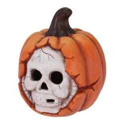 cumpără Decor Promstore 42487 Сувенир LED Halloween Тыква с черепом 11cm, керамика în Chișinău 